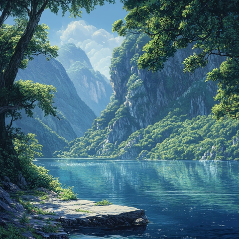 青山绿水的宁静港湾