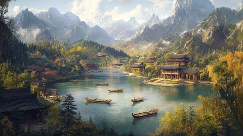 山水古村画中游