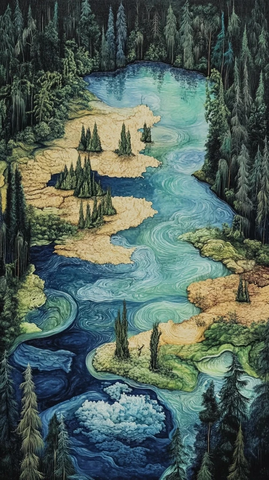 河流与森林交织的奇幻之地