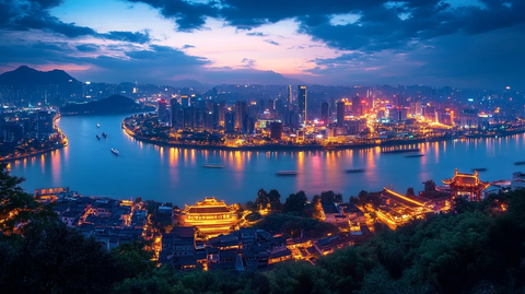 长江头明珠夜景