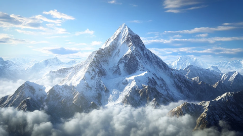 云端雪山的雄伟