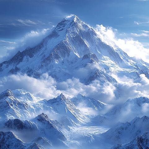 云雾缭绕的山峰