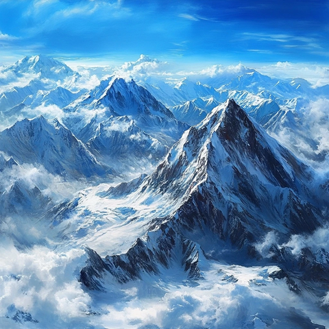 雪山群峰的壮丽画卷