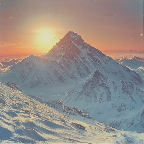 日出时分的雪山之巅