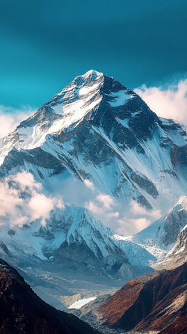 雪峰矗立之壮美山河