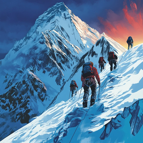 攀登高峰的勇士们