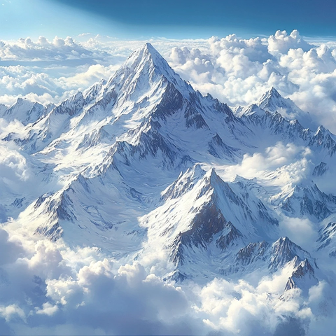 云端之上的壮丽雪山