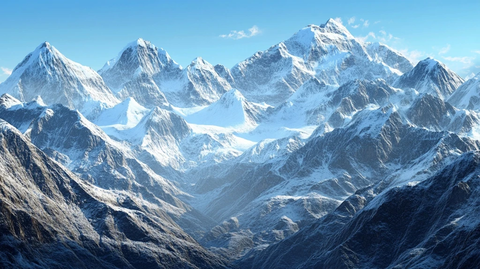 连绵起伏的雪山群