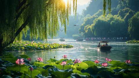 夏日荷塘的生机盎然