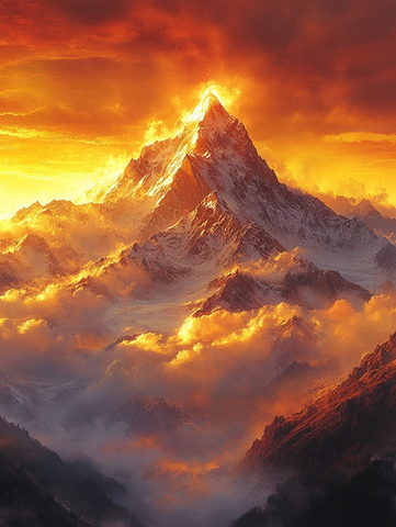 日照金山的壮丽景象