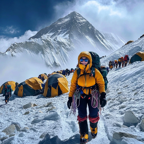 珠峰征程攀登者的坚韧步伐