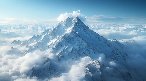 云海中的雪山之巅