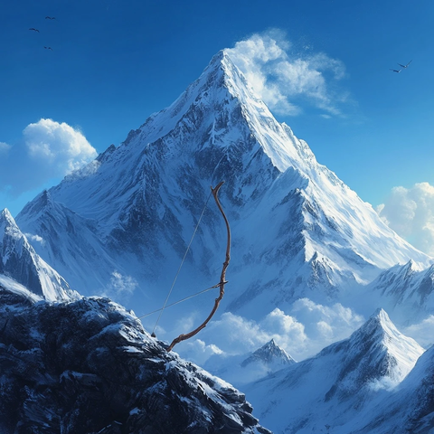 弓箭与雪山