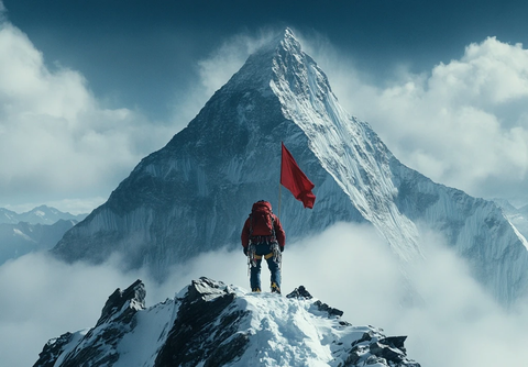 顶峰插旗的荣耀时刻