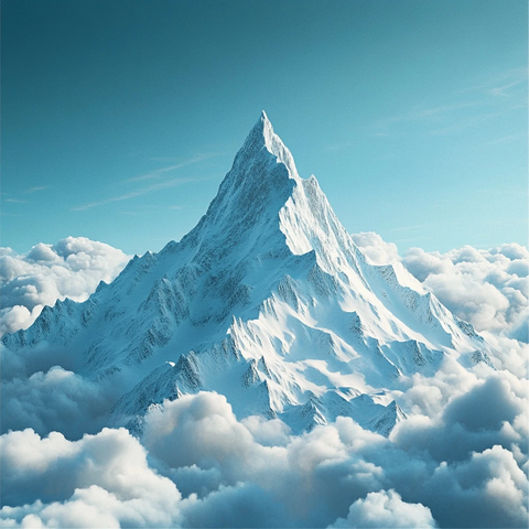 云端之上的圣洁雪峰