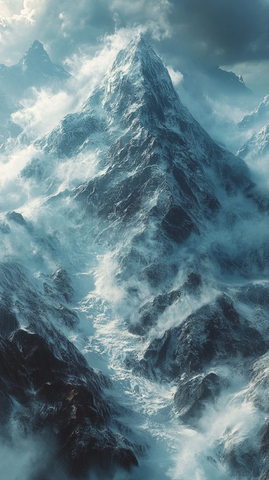 云雾缭绕的雪山秘境