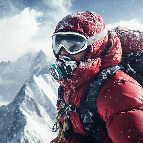 装备齐全的登山者