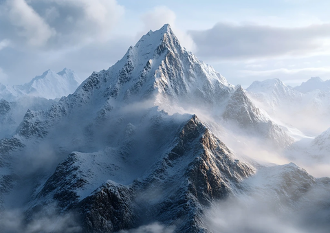 云雾缭绕的山脉