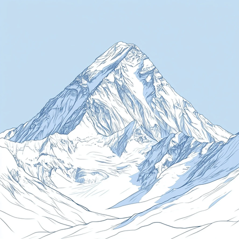 简约的雪山线条