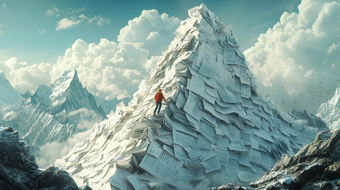 文件堆积的山峰