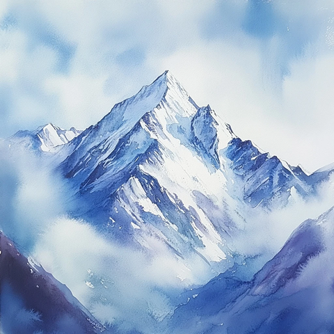 冰雪之巅的梦幻蓝调