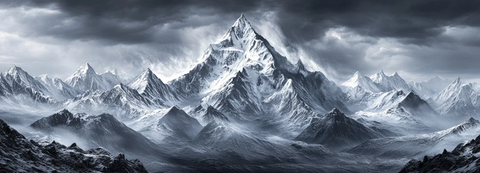 风暴来临的雪山威严