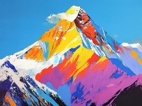 色彩斑斓的雪山奇景