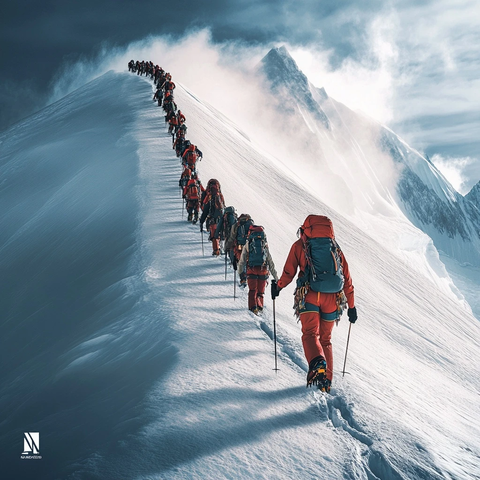 登山队伍的征程