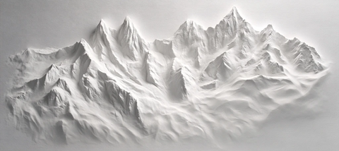 雪山浮雕的艺术呈现