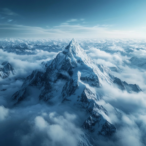 云海之上的雪山之巅