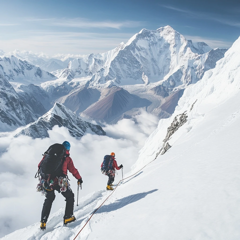 雪山上的攀登者