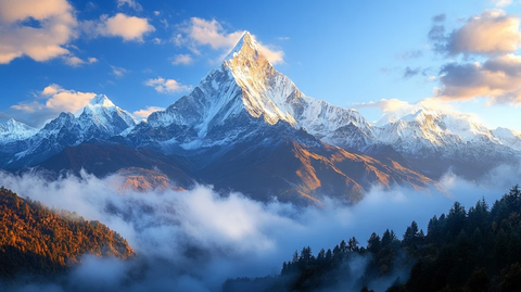 日照金山的壮丽景色