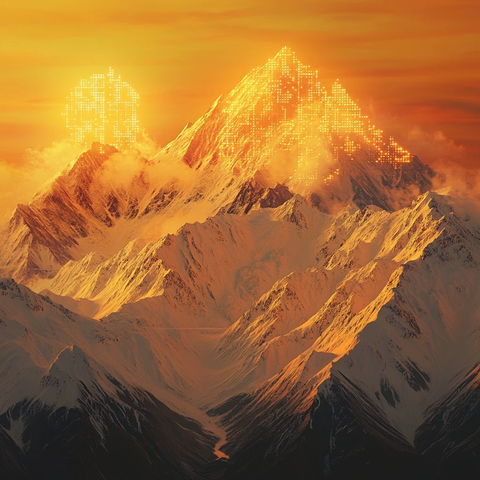 数码之光映雪山