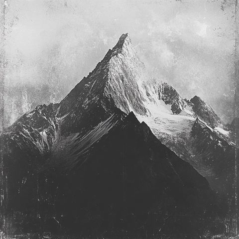 复古风格的山峰