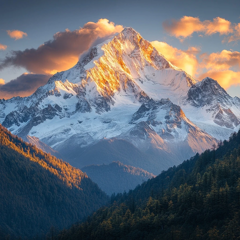 日照金山的壮丽