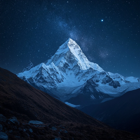 星空下的雪山秘境