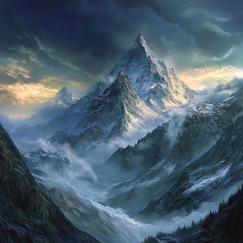 风云变幻的雪山