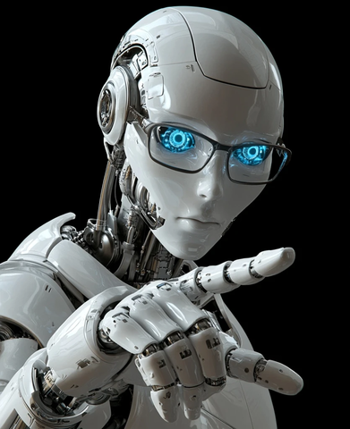 机器人手指触碰细节特写