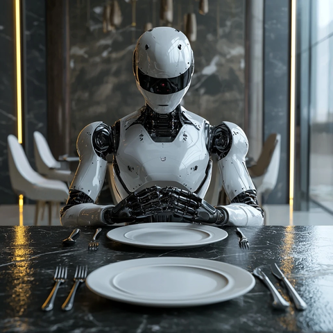 机器人空盘前静坐