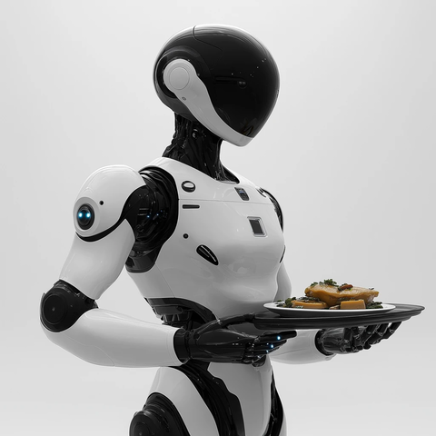 机器人端简约料理展示