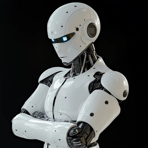 机器人站立交叉手臂侧脸