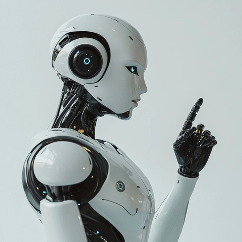 机器人手指指向物体