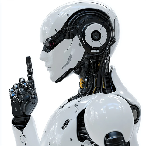 机器人侧面手指嘘声动作