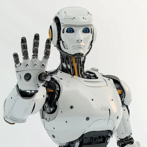 机器人阻止行人通过手势