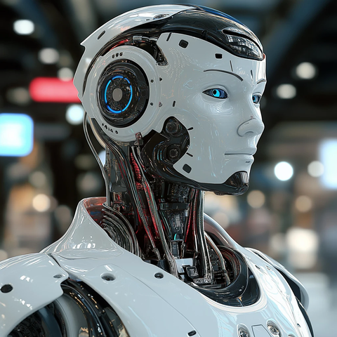 机器人销售员渲染肖像