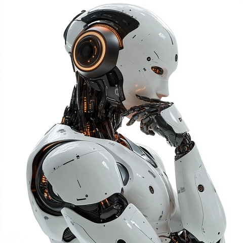 机器人思考侧视图