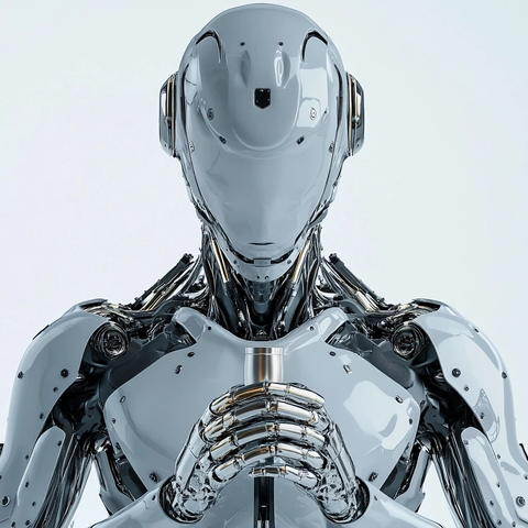 银色机器人手部输液