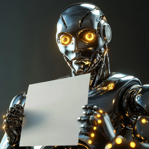 镀铬机器人手持空白牌子