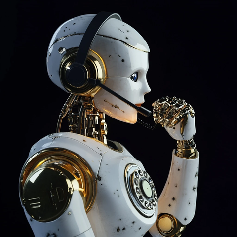 机器人接听旋转电话