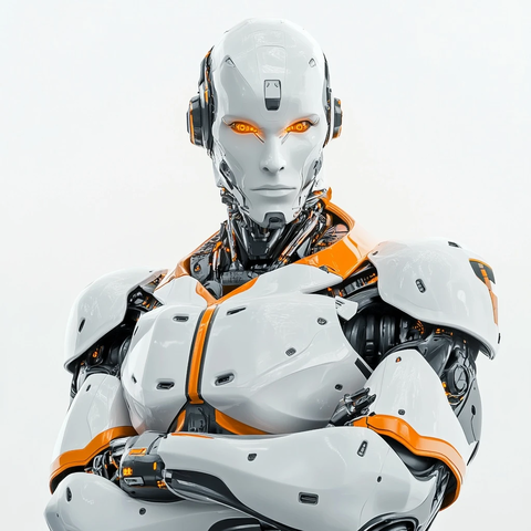 机器人村庄男性白色皮肤橙色细节